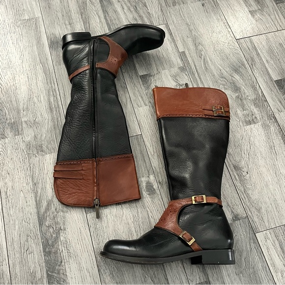 Cuadra Shoes - FRANCO CUADRA Belmont Black and Brown Leather Riding Boots Sz 24 MX / 7 US